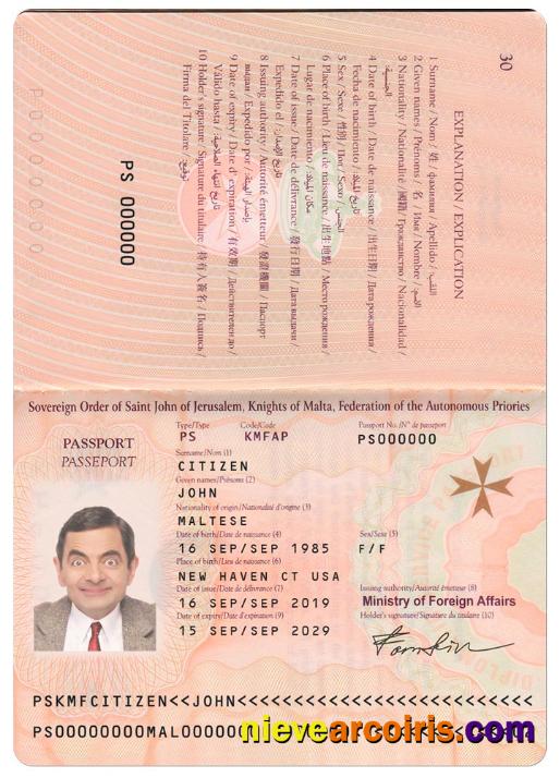 MALTA passport 2019-present